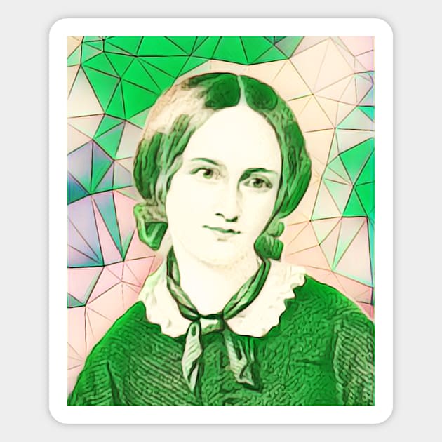 Emily Bronte Green Portrait | Emily Bronte Artwork 8 Magnet by JustLit